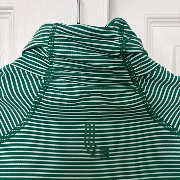Lolë Women’s Large Green Striped Full Zip Jacket UPF 50+ Wicking Stretch - Picture 12 of 16